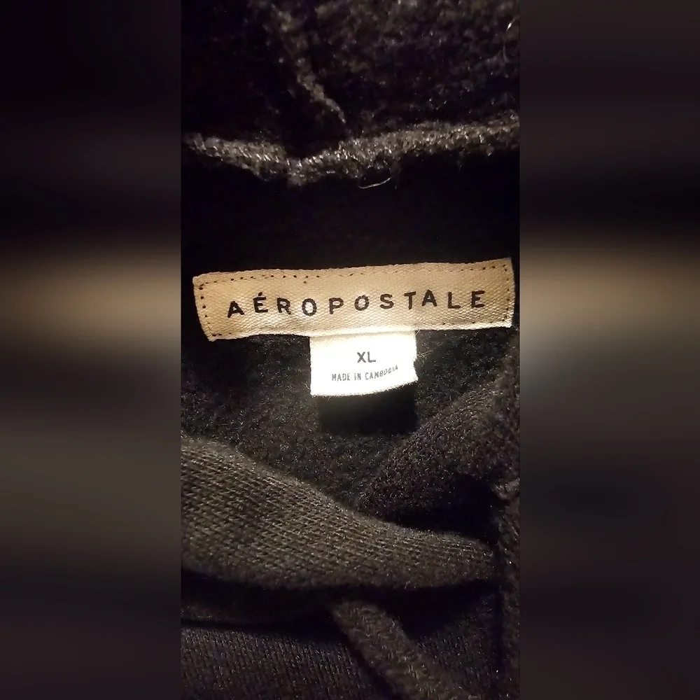 Aeropostale Women's Black Hoodie Sweatshirt, rose gold foil lettering XL - Picture 5 of 6